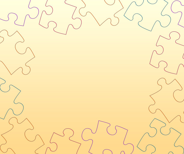 空白空间中心和彩色彩虹拼图片框架背景图片下载