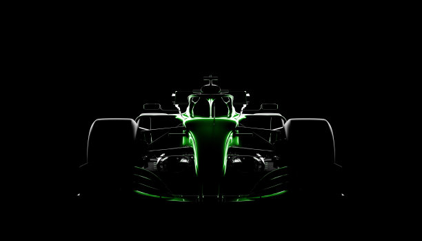 通用赛车(赛车)原型，逼真的渲染，黑色剪影图片下载