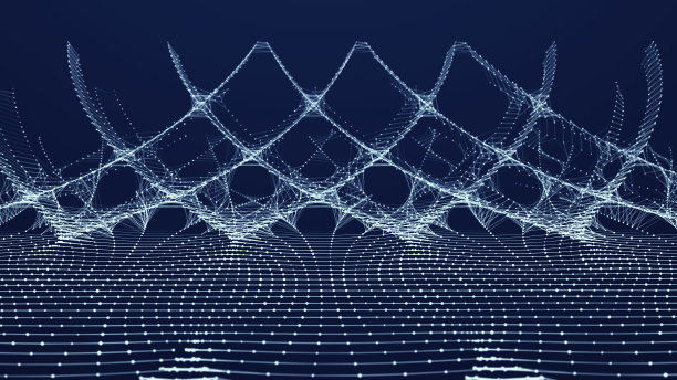 大数据可视化。抽象数字组合点和线。数字技术背景。3 d图片下载