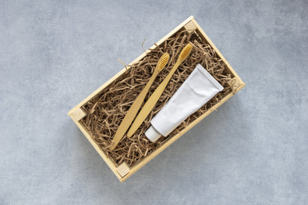 准备天然环保牙齿用品礼盒套装。手工制作自制礼品篮。“零浪费”图片下载