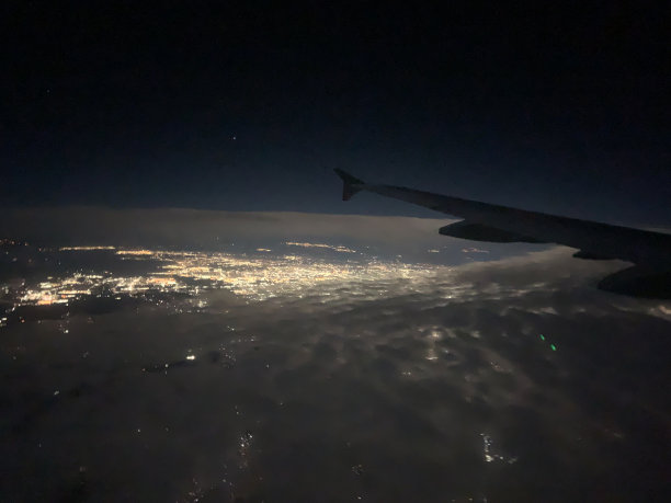 在夜晚飞过一座城市图片下载