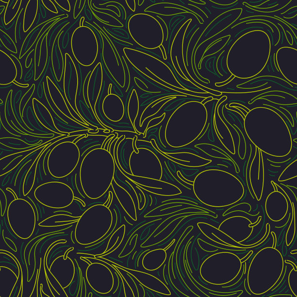 黑色橄榄色印刷单线霓虹抽象分支图片下载