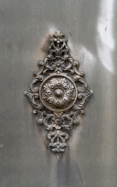 经典的装饰图案上的金属栅栏图片下载