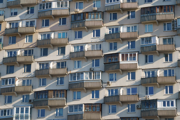 莫斯科城市住宅的外部。图片下载
