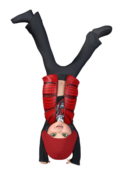 3D渲染幼童女孩在白色图片下载