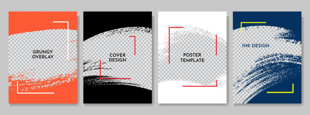 向量枯燥乏味的叠加。手绘抽象框架集。笔墨笔画凌乱。设计传单，海报，邀请，礼品卡，优惠券，书封面。旗帜覆盖。复古复古背景收藏图片下载