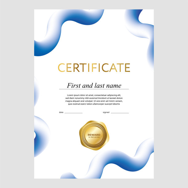 现代证书设计，证书模板。创造性的几何背景图片下载