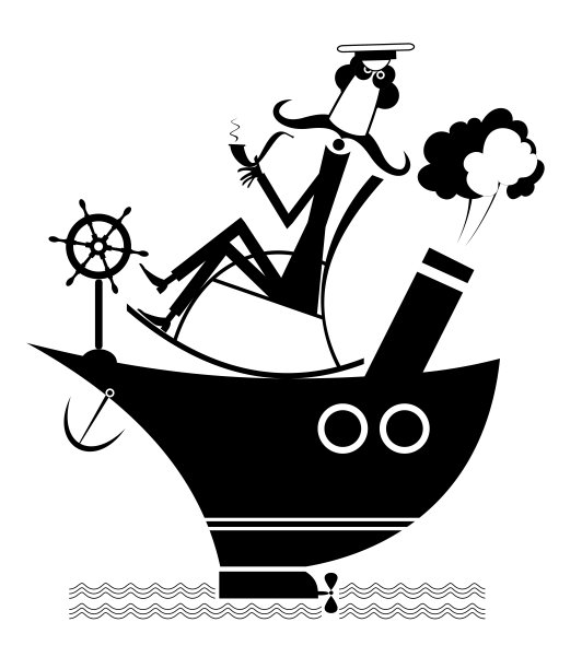 长着长胡子的卡通船长图片下载