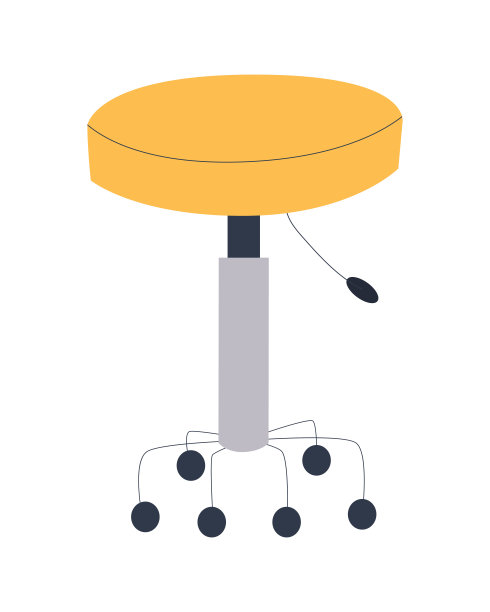 圆椅没有靠背高度可调的车轮。平面向量插图。图片下载