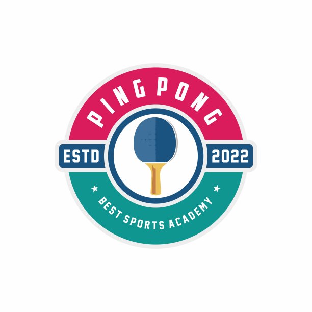 乒乓球徽章徽章图标。一个乒乓球俱乐部的运动标签矢量插图图片下载