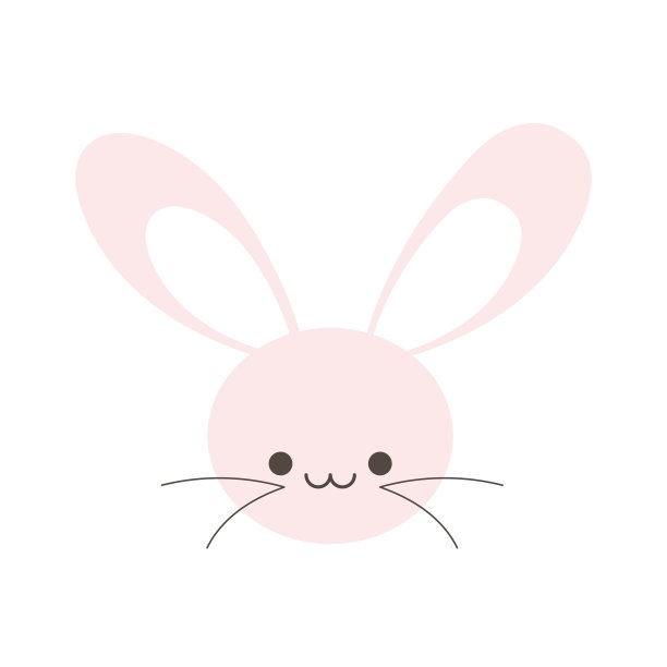 可爱的粉红色的兔子。粉红色的颜色。用于贺卡、海报、横幅、儿童装饰。矢量插图，平面设计图片下载
