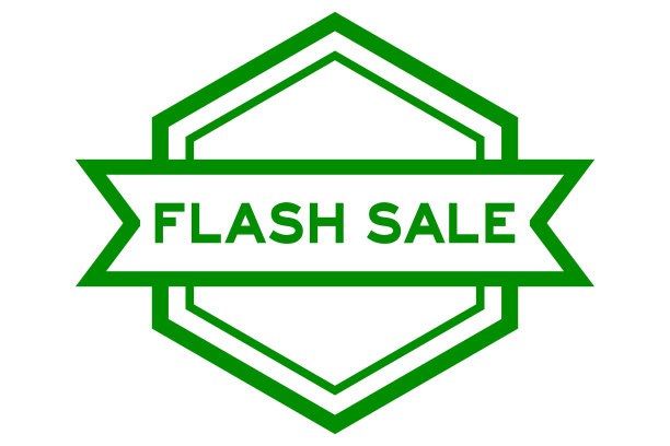 六边形复古标签横幅在绿色与白色背景文字闪卖图片下载