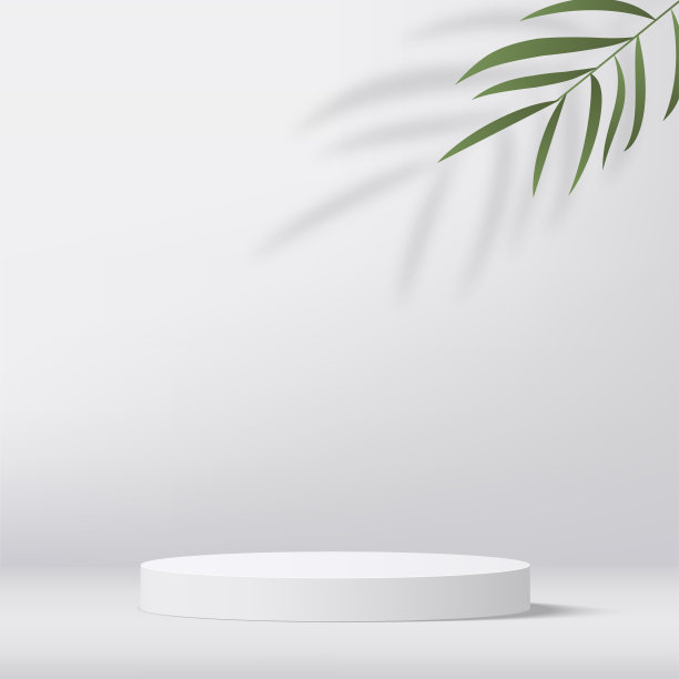 抽象最小场景与几何形式。白色的讲台在白色背景的产品介绍。向量图片下载