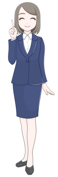 一个穿着西装，面带微笑的女人指着我图片下载