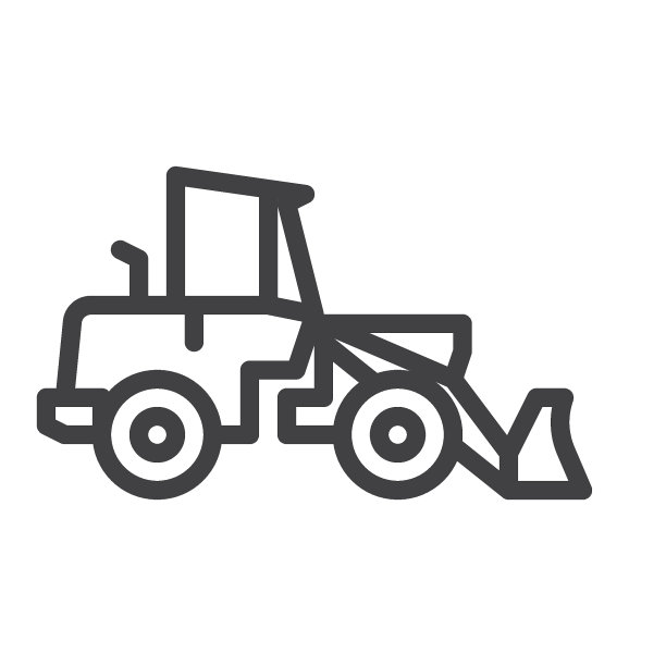 施工挖掘机卡车线路图标图片下载