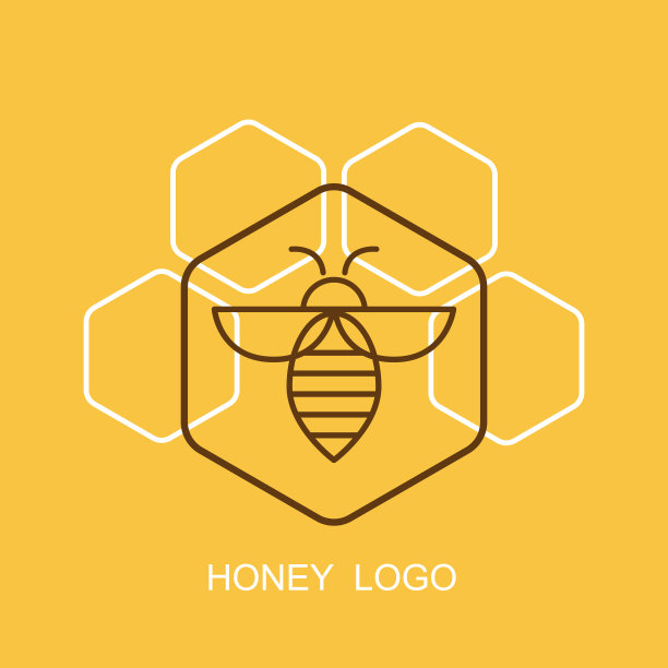 蜂蜜公司的标志。蜜蜂会徽设计图片下载