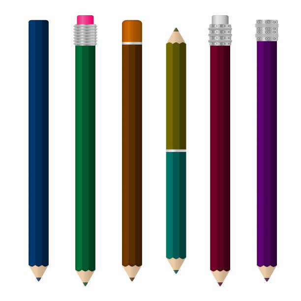 逼真的办公书写用品，铅笔或钢笔图片下载