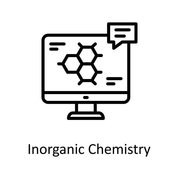 无机化学矢量轮廓图标设计插图。教育技术符号在白色背景EPS 10文件图片下载