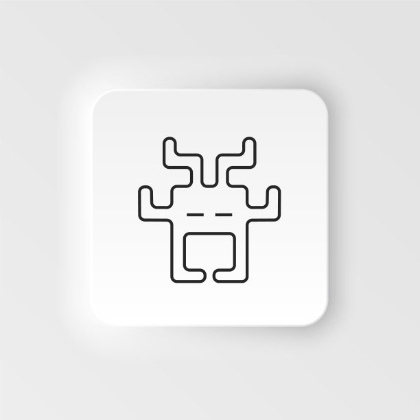 外星人，街机，复古风矢量图标。Neumorphism风格。外星人街机复古新形风格矢量图标。Neumorphism风格图片下载