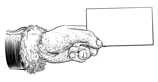 圣诞老人手握圣诞讯息复古图片下载