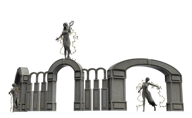 3d渲染插图自然希腊仙女女神雕像。图片下载