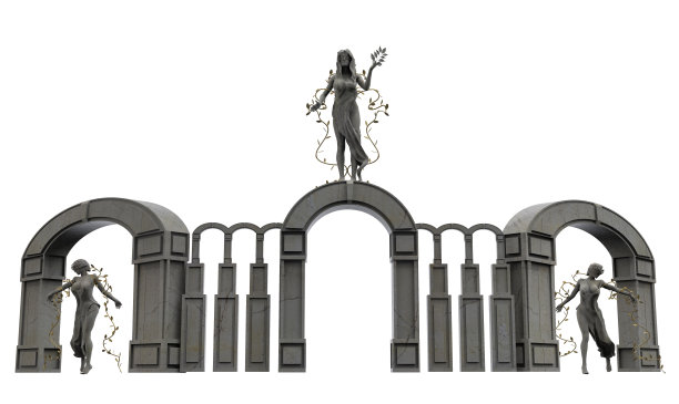 3d渲染插图自然女神希腊女神雕像。图片下载