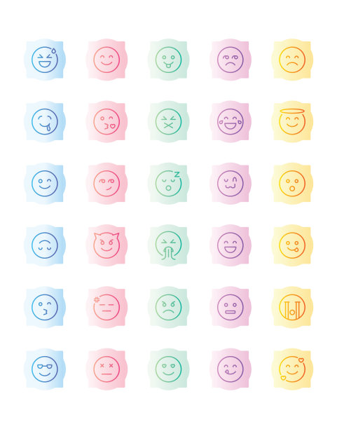 表情符号图标设置30孤立在白色背景上图片下载