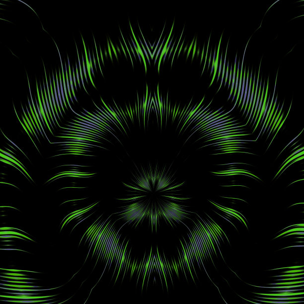 创意亮绿色条纹3D设计在一个朴素的黑色背景图片下载