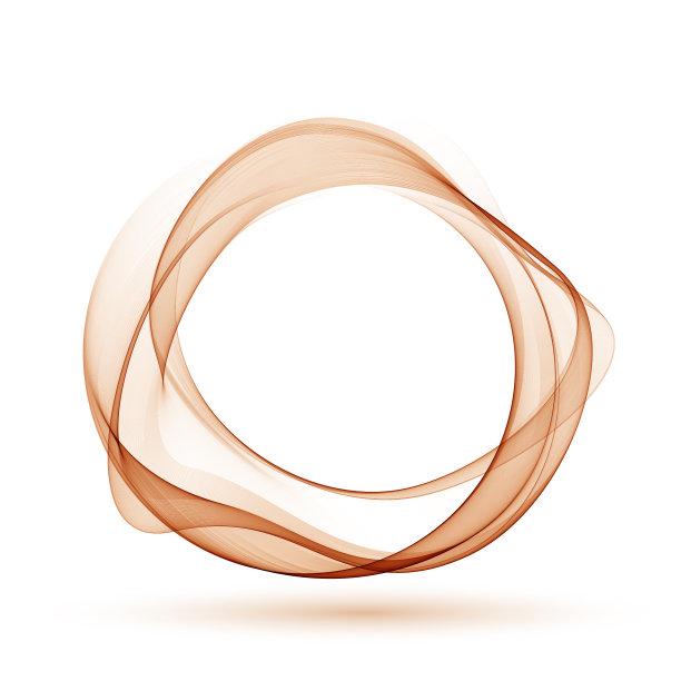 圆形，橙色的圆线。透明的圆。抽象的波圈。圈框架。图片下载