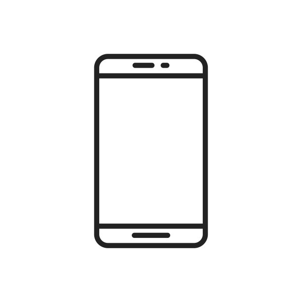 智能手机轮廓图标。平面设计风格。向量。图片下载