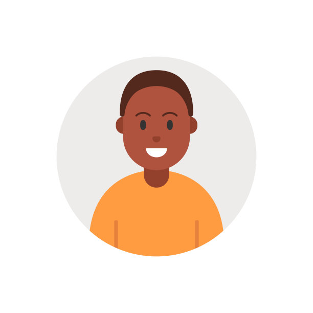 《阿凡达》的非洲人。圆圈中的男性角色图标。矢量插画家。图片下载