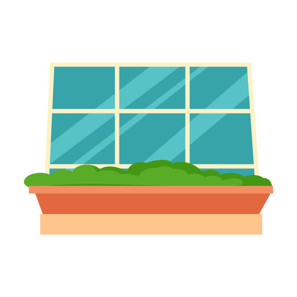 窗口。内部元素。打扫房子的正面。窗框。矢量插图孤立在白色背景上。卡通风格。图片下载