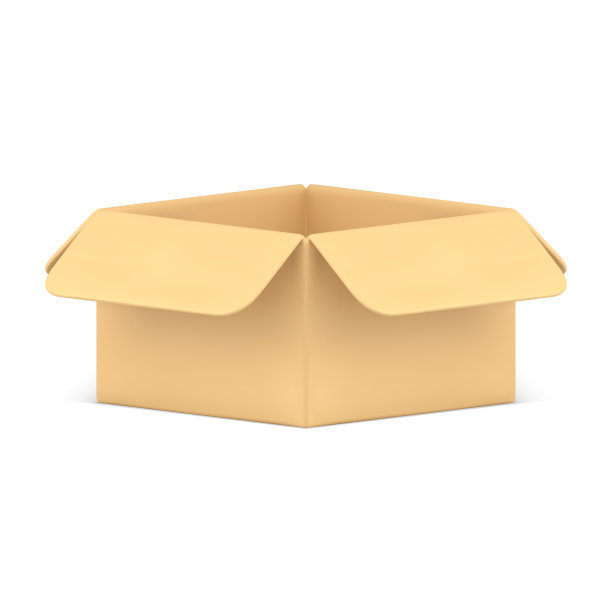 空开纸板箱工业携带和存储正面视图3d图标现实的向量图片下载