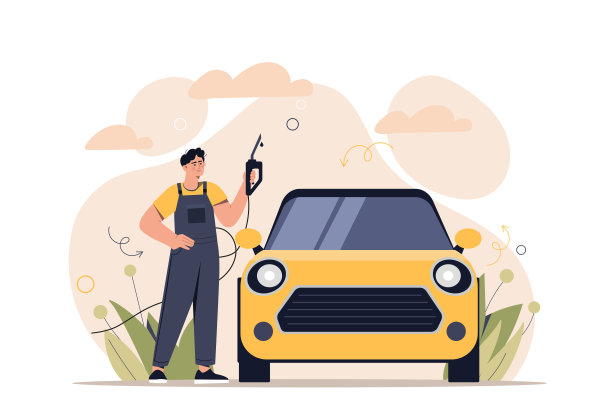 汽车旁边的加油器图片下载