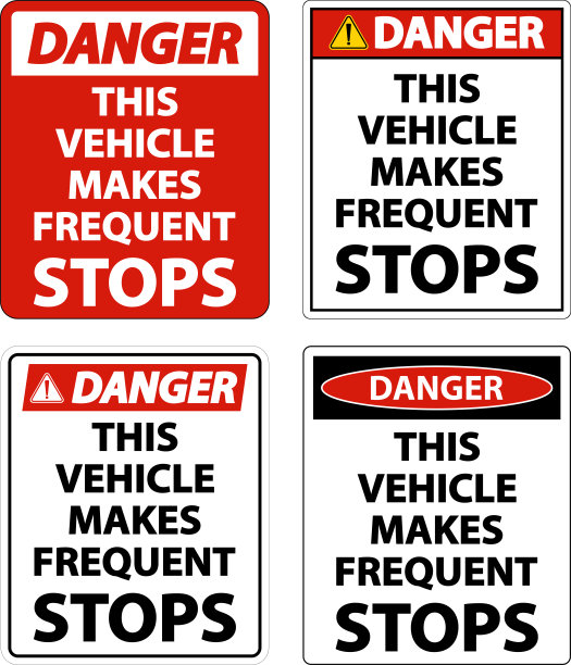这种车辆经常停车的危险标示在白色背景上图片下载