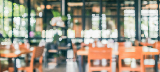 咖啡馆餐厅内部模糊抽象复古背景图片下载
