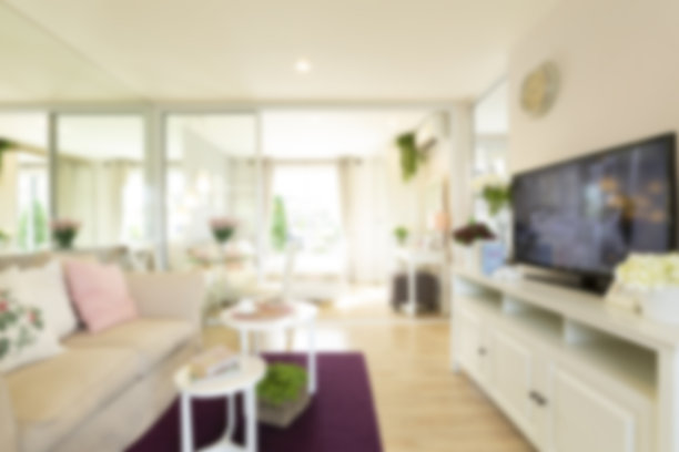 美丽的客厅模糊背景的透视图片下载