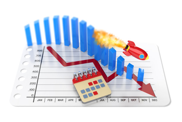 金融经济危机概念。业务图形箭头和下降火箭趋势向下3D渲染。图片下载
