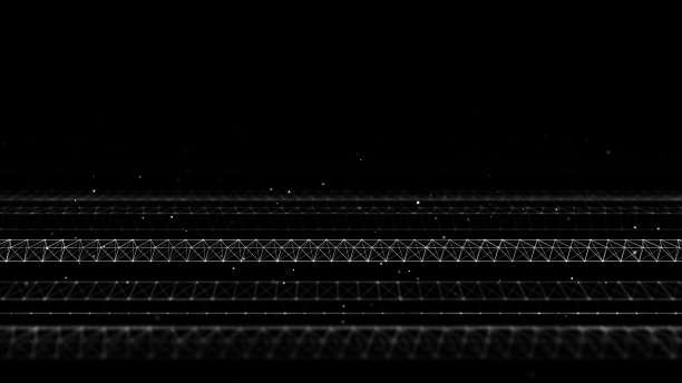 数字粒子的动态流动。网络连接结构。大数据可视化。3 d渲染。图片下载