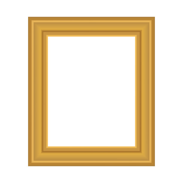 为您设计的方形金色复古木框。复古封面。文本。古董黄金漂亮的矩形框架绘画或照片。模板向量插图图片下载