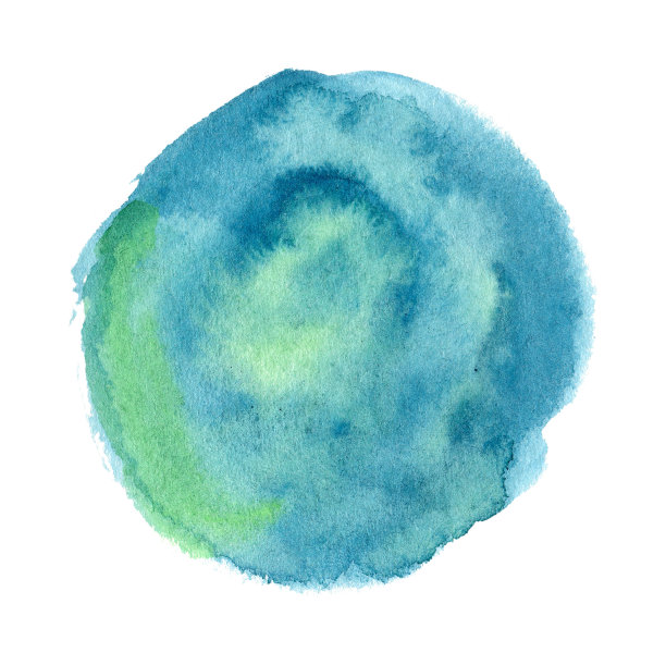 绿松石水彩斑点为标志或文字图片下载