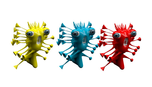 3d渲染角色插图，脾气暴躁，魔鬼，可爱的卡通病毒，表情符号，表情符号，玩具图片下载