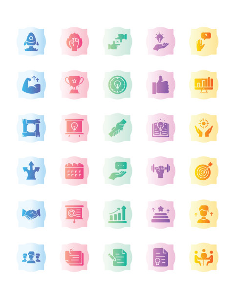 指导和培训图标设置30孤立在白色背景上图片下载