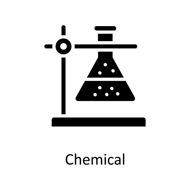 化学矢量固体图标设计插图。教育技术符号在白色背景EPS 10文件图片下载