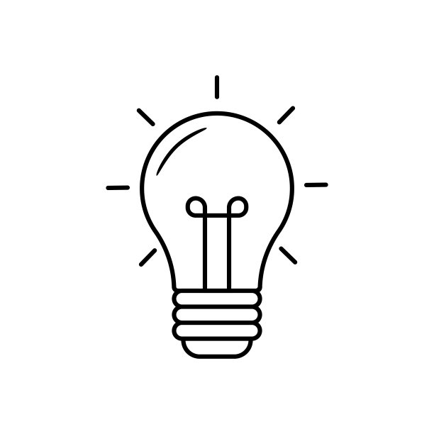 灯泡图标。思想，电的符号，解决方案。向量。图片下载