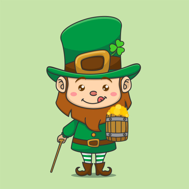 可爱的小妖精拿着棍子和啤酒图片下载