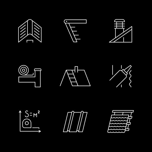 设置线轮廓图标的屋顶图片下载