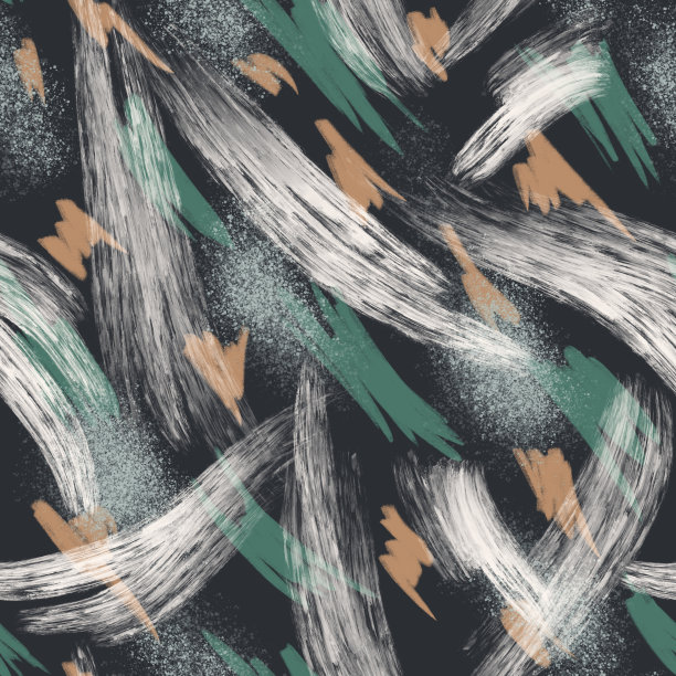 抽象时髦的几何无缝图案，线条、笔触、划痕、涂鸦和喷漆斑点。富有表现力的极简主义的背景。时尚的表面设计。运动服装时尚打印。图片下载