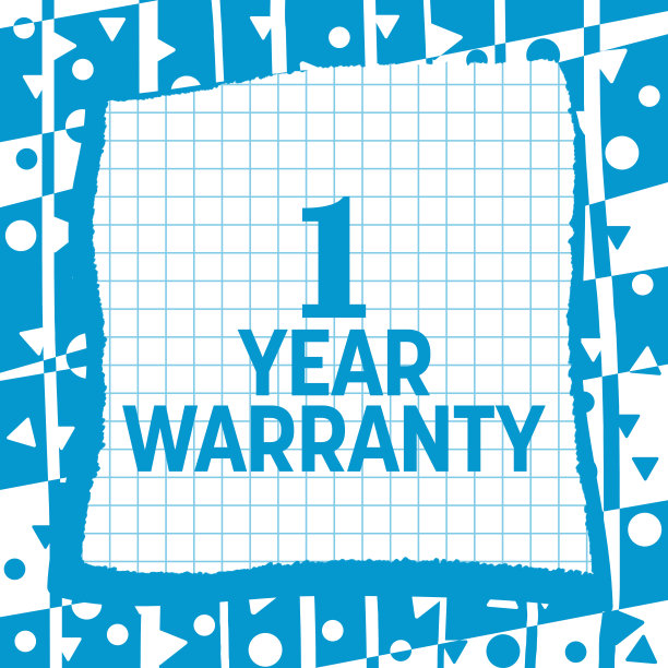 一年保修蓝色纹理白色方块背景文字图片下载