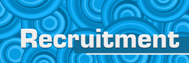 招募蓝色圆形纹理背景水平文本图片下载